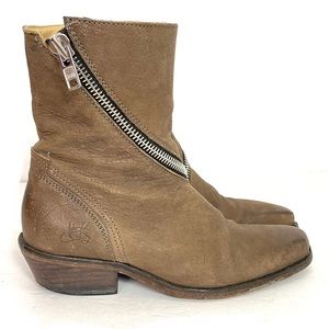 John Fluevog Spiral Zip Boho Ankle Boots Booties